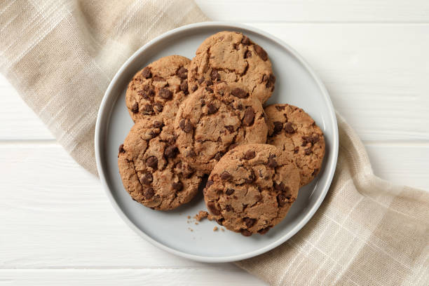 Cookies de aveia com gotas de chocolate